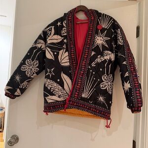 FARM Rio Black and Red Puffer Jacket